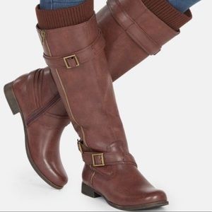 NWT Just Fab Burgundy Boots